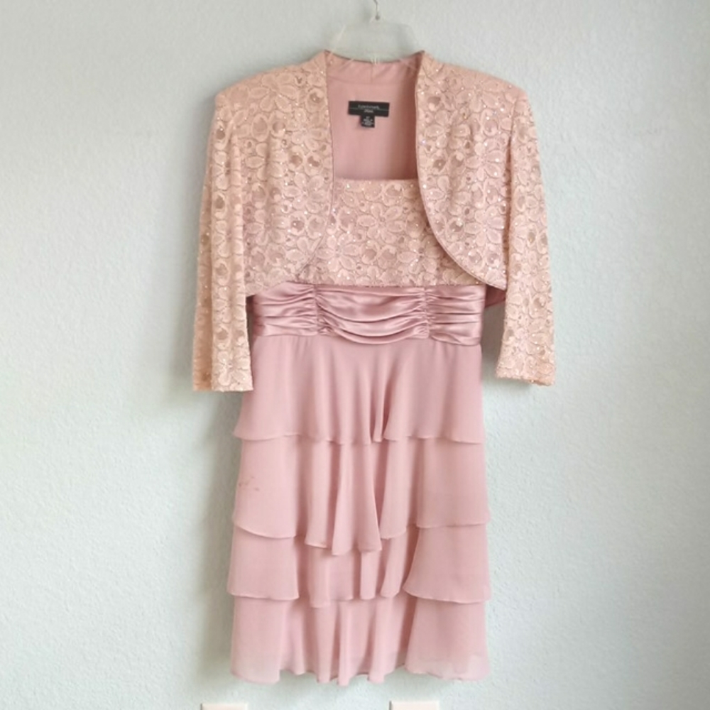 R&M Richards | Dusty Pink 2 Piece Petite Dress 8P